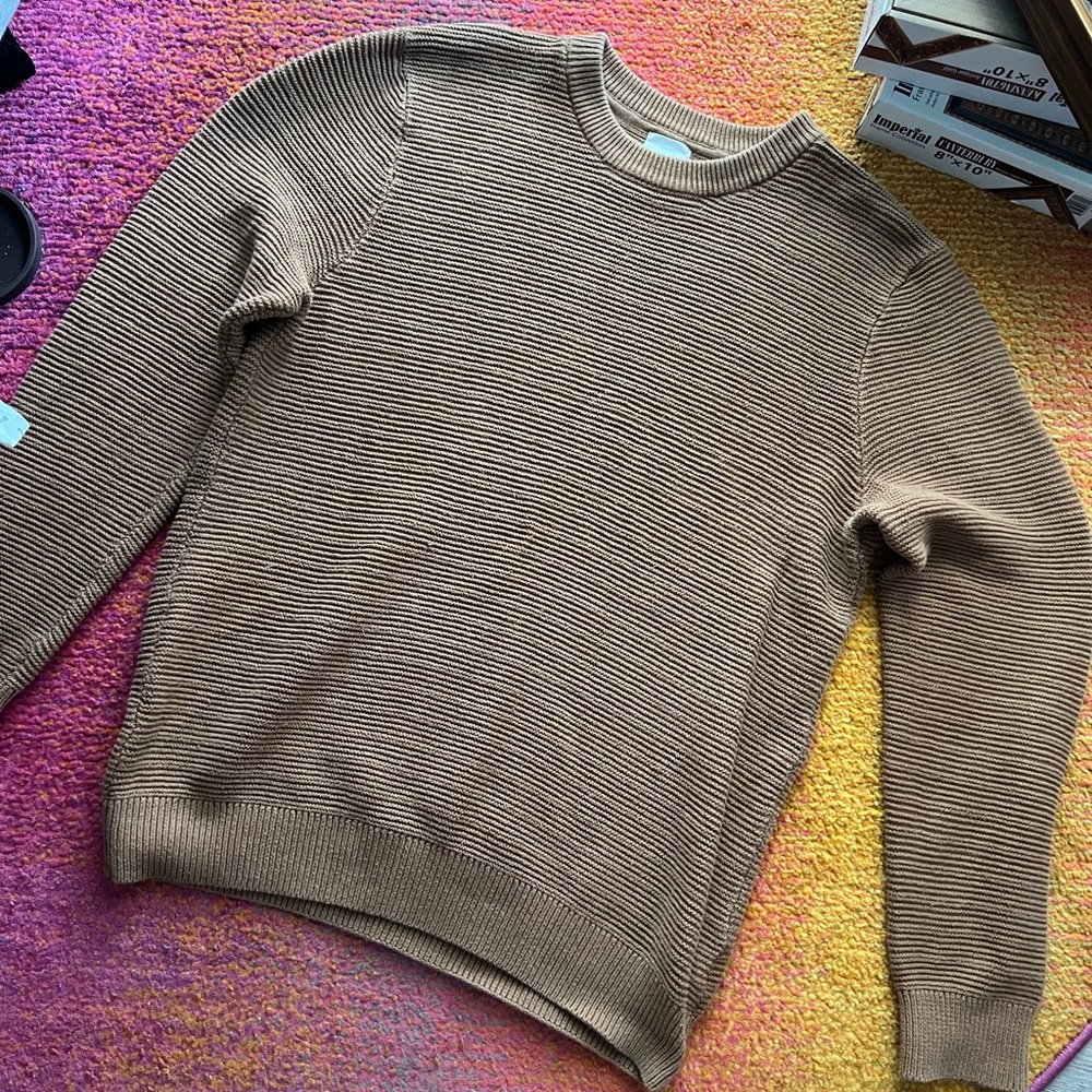 Men's Ribbed Sweater - Beige